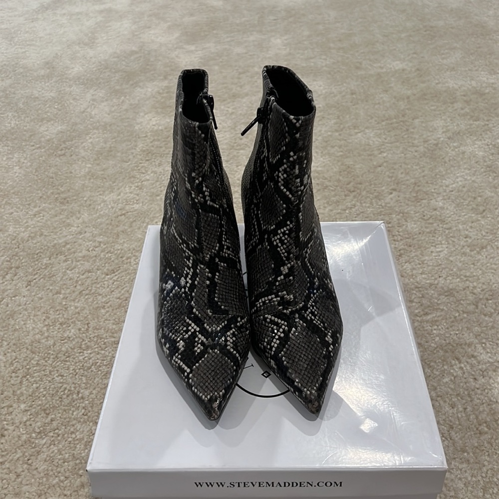 Steve Madden Sparrow Grey Snake Booties - image 3